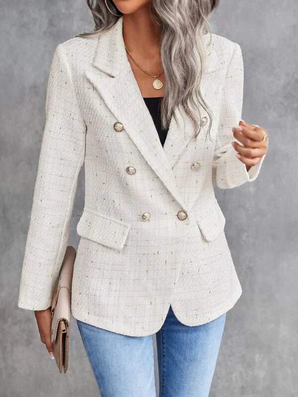 Elegante Blazer met Dubbele knoop - FashionmodeonElegante Blazer met Dubbele knoopJSVH E - ComFashionmodeonDWOD1 - CL3530011705845540301/619Elegante Blazer met Dubbele knoopElegante Blazer met Dubbele knoopWitS